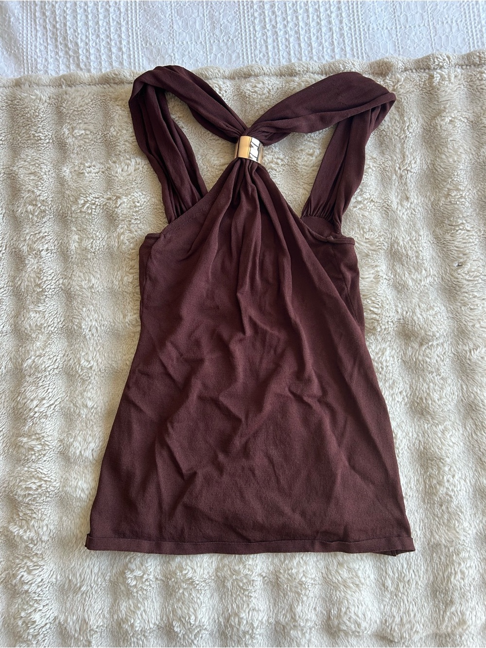 Zara Brown/Burgundy Halter Tank Top